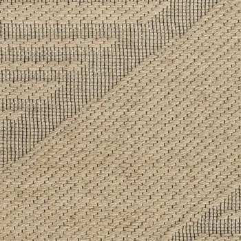 5' X 7' Natural And Beige Geometric Flatweave Non Skid Area Rug With Fringe