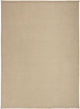 5' X 7' Natural Flatweave Non Skid Area Rug With Fringe