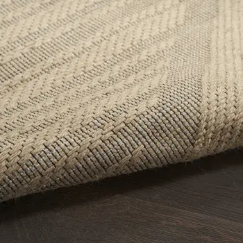 2' X 4' Natural And Beige Geometric Flatweave Non Skid Area Rug With Fringe