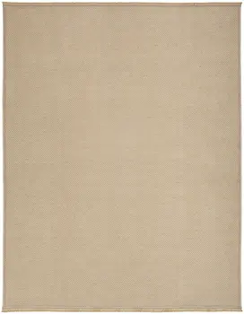 8' X 10' Natural Flatweave Non Skid Area Rug With Fringe