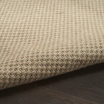 8' X 10' Natural Flatweave Non Skid Area Rug With Fringe