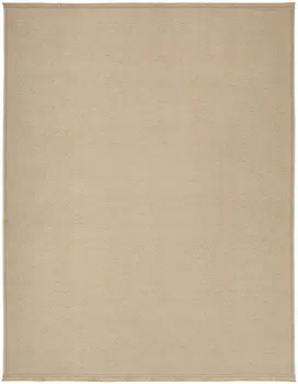 8' X 10' Natural Flatweave Non Skid Area Rug With Fringe