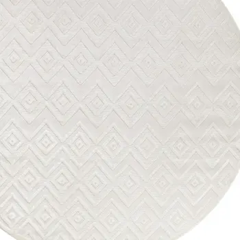8' Ivory And White Geometric Indoor Outdoor Area Rug