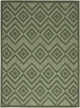4' X 6' Dark Green And Light Green Geometric Indoor Outdoor Area Rug