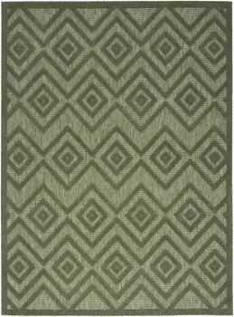 4' X 6' Dark Green And Light Green Geometric Indoor Outdoor Area Rug