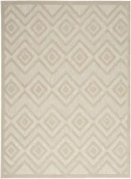 5' X 7' Cream And Beige Geometric Indoor Outdoor Area Rug