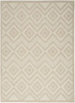 5' X 7' Cream And Beige Geometric Indoor Outdoor Area Rug
