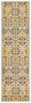 6' Ivory Floral Runner Rug