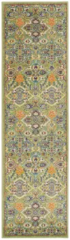 6' Sage And Ivory Floral Runner Rug