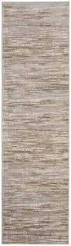 6' Ivory and Gray Abstract Non Skid Runner Rug