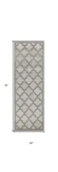 6' Silver And Gray Geometric Indoor Outdoor Area Rug