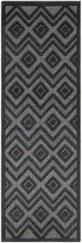 6' Charcoal And Black Geometric Indoor Outdoor Area Rug