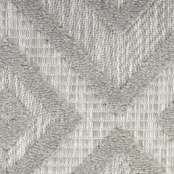 6' Silver And Gray Geometric Indoor Outdoor Area Rug