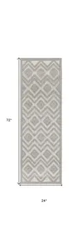 6' Silver And Gray Geometric Indoor Outdoor Area Rug
