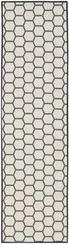 6' Black And Ivory Geometric Indoor Outdoor Area Rug