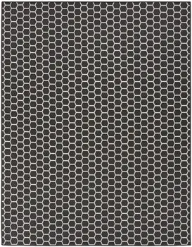 9' X 12' Black And Ivory Geometric Indoor Outdoor Area Rug