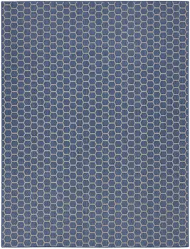 8' X 10' Blue And Beige Geometric Indoor Outdoor Area Rug