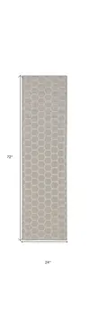 6' Gray And Ivory Geometric Indoor Outdoor Area Rug