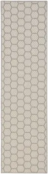 6' Gray And Ivory Geometric Indoor Outdoor Area Rug