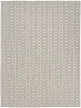 9' X 12' Gray And Ivory Geometric Indoor Outdoor Area Rug