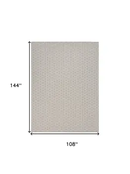 9' X 12' Gray And Ivory Geometric Indoor Outdoor Area Rug
