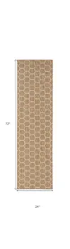 6' Natural And Beige Geometric Indoor Outdoor Area Rug