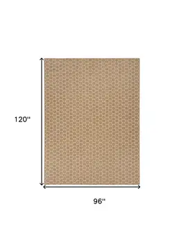 8' X 10' Natural And Beige Geometric Indoor Outdoor Area Rug
