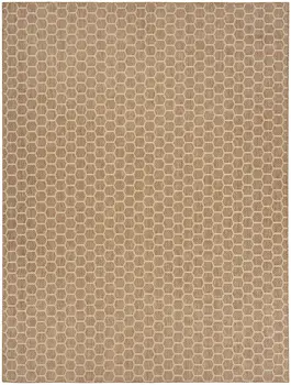 8' X 10' Natural And Beige Geometric Indoor Outdoor Area Rug