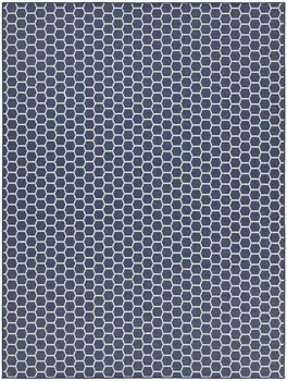 8' X 10' Navy Blue And Ivory Geometric Indoor Outdoor Area Rug