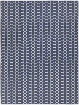 9' X 12' Navy Blue And Ivory Geometric Indoor Outdoor Area Rug