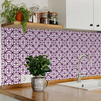 12" X 12" Merlot Lisa Removable Peel and Stick Tiles
