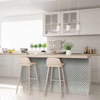 12" X 12" Sage Gray Fleur Removable Peel and Stick Tiles