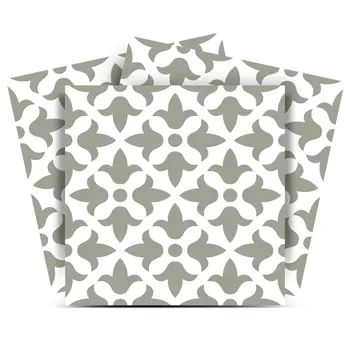 12" X 12" Sage Gray Fleur Removable Peel and Stick Tiles