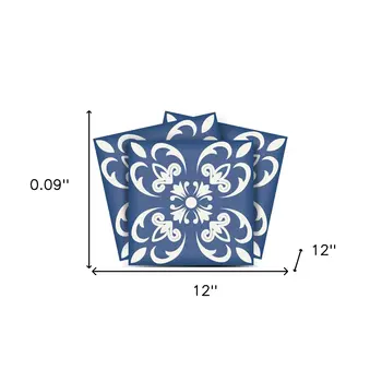 12" X 12" Wedgwood Blue and White Peel and Stick Removable Tiles