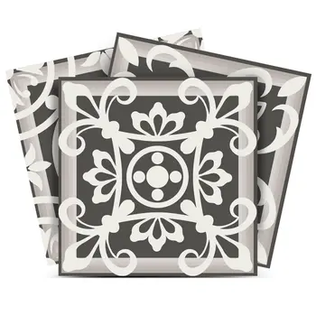 12" X 12" Wood Brown and White Mosaic Peel and Stick Removable Tiles