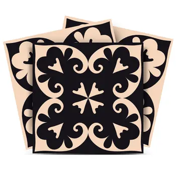 12" X 12" Brown and Black The Sheep Peel and Stick Removable Tiles