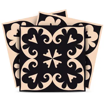 12" X 12" Brown and Black The Sheep Peel and Stick Removable Tiles