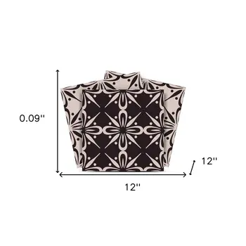 12" X 12" Gray and Black The Clover Peel and Stick Removable Tiles