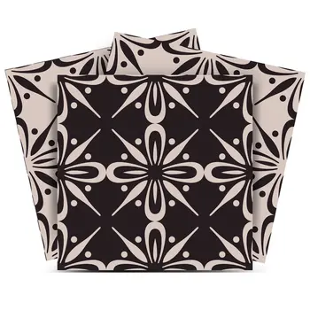 12" X 12" Gray and Black The Clover Peel and Stick Removable Tiles