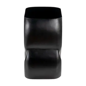 16" Black Solid Wood Figurine End Table