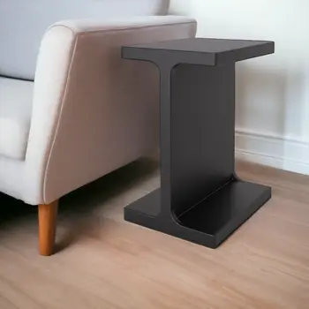 20" Black Solid Wood Pedestal End Table