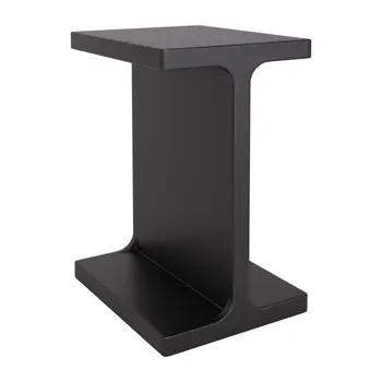 20" Black Solid Wood Pedestal End Table
