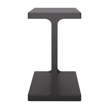 20" Black Solid Wood Pedestal End Table