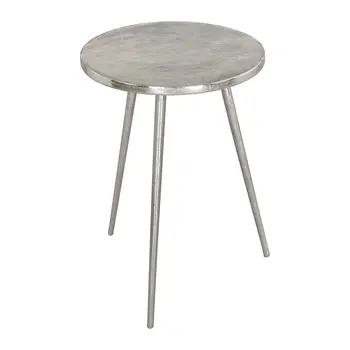 22" Silver Aluminum Round End Table