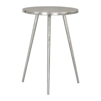 22" Silver Aluminum Round End Table