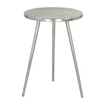 22" Silver Aluminum Round End Table