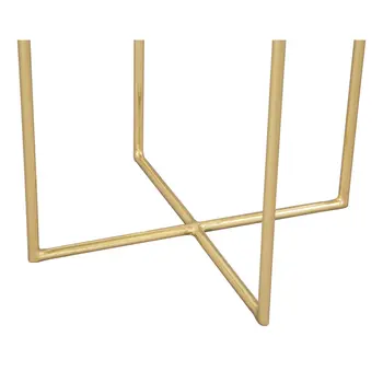 21" Gold Aluminum And Iron Cross Legs End Table