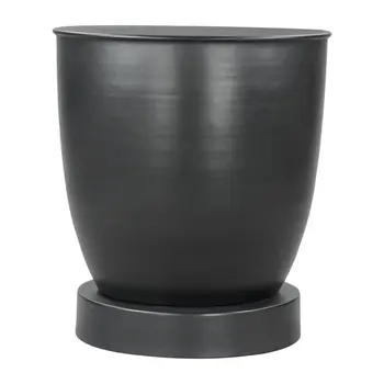 20" Black Iron Round Pedestal End Table