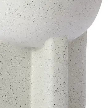 18" White Faux Stone Round Pedestal End Table