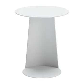16" White Aluminum Rounded Outdoor Side Table